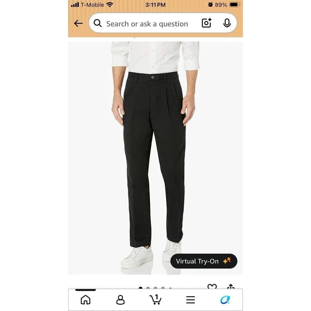 Amazon Essentials Mens Classic-Fit Wrinkle Resistant Pleated-Front Pant 58Wx30L